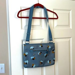 Coach light blue floral cross body
